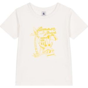 Petit Bateau T-shirt met korte mouwen voor meisjes en jongens, Wit/Geel, 3 jaar
