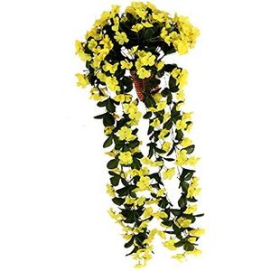 Cutefly Hangende kunstbloemen slinger krans bruiloft decoratie - geel