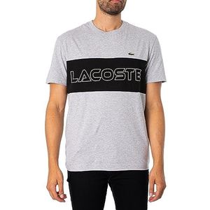 Sportief T-shirt met lange mouwen, zilverkleurig/zwart., S