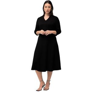 Ulla Popken Punto Di Roma damesjurk, A-lijn jurk, zwart, 50/52 NL