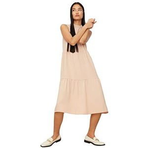 TRENDYOL Damesjurk met brede pasvorm, beige, 34