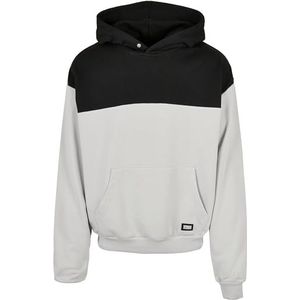 Urban Classics Heren Upper Block Hoody Hoodie, Lightasphalt/Zwart, S