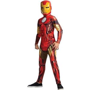 RUBIE'S Officieel Avengers, klassiek Iron Man-kostuum voor kinderen, kindermaat naar keuze van 9 tot 10 jaar, rood pak met masker, voor carnaval, Halloween, cadeau-idee voor Kerstmis