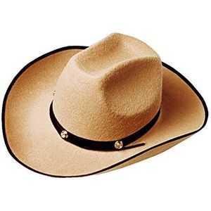 Widmann 25496 - Vilten cowboyhoed, unisex volwassene, met studs, Far West, Amerikaans, carnaval, themafeesten, één maat, beige kleur