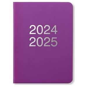 Letts of London Dazzle A6 academische 2024/2025 dag op een pagina met afsprakendagboek - Paars