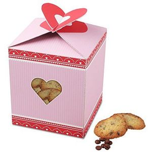 Dr. Oetker Geschenkdoos ""Sweet lekkernijen"", twee dozen voor koekjes, snoepjes en andere gebak, voor het vervoeren en cadeau geven, hartelijke look, (kleur: roze/rood), aantal: 1 x set van 2