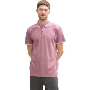 TOM TAILOR Poloshirt voor heren, 37559 - Deep Red Two Tone, S