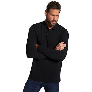 JP 1880 Heren grote maten grote maten Menswear L-8XL poloshirt, basic, lange mouwen, piqué, tot 8 XL 799230, zwart, 8XL