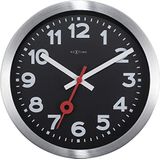 Wandklok NeXtime 'Station' diameter 19 cm, geborsteld aluminium zwart NE-3998ARZW