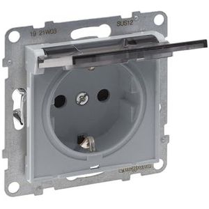LEGRAND - SEANO 765223 - Geaard Stopcontact - Gelakt Aluminium - IP21 - 16 A - 250 V