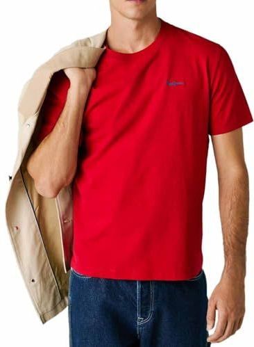 Pepe Jeans Heren Contrast Connor T-Shirt, Rood (Rugby RED), L, Rood (Rugby Rood), L