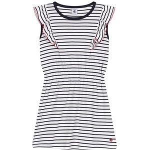 Petit Bateau - Mouwloze Jurk - Wit/Blauw - 100% Katoen