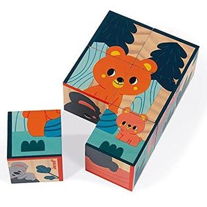 Janod - Childrens Wooden Blocks Animals Puzzle - Early-Learning and Early Years Toy - Educational Game - WWF Partnership - FSC-certified - Suitable for children from the age of 1 - J08622
