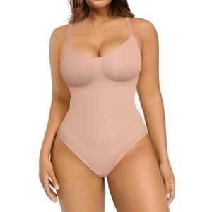 FeelinGirl Shapewear Bodysuit voor Vrouwen Buikje Controle Naadloze Shapewear String Body Shaper Volledige Buste Bodysuit