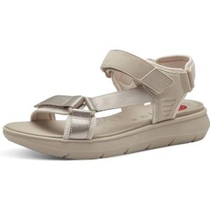 Jana Softline 8-28770-42 204 LT Damessandalen, platte sandalen, comfortabele extra brede alledaagse schoen, feestelijk, elegant, visserssandaal, 37 EU breed, grijs (light grey), 37 EU Breed