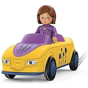 Toddys by siku 0104, Zoe Zoomy, 3-delig voertuig, combineerbaar, inclusief beweegbaar speelgoedfiguur, hoogwaardige vliegwielmotor, geel/paars, vanaf 12 maanden