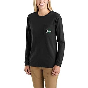 Carhartt Heren Loose Fit Heavyweight Long-Sleeve Shamrock Graphic T-Shirt, Zwart, L, zwart, L