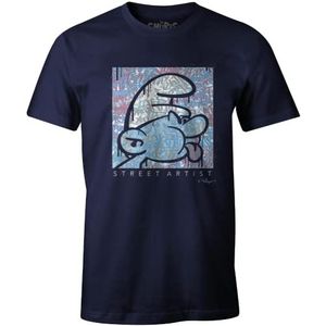 Les Schtroumpfs MESMURFTS004 T-shirt, marineblauw, XL heren, Marine., XL