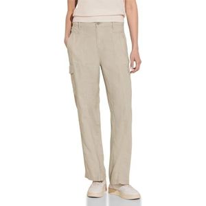 Street One Ls_Cargo Hw Straight Leg Pants voor dames, Touch Of Zand, 36W x 30L