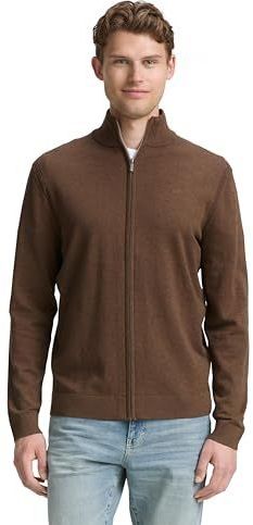 Tom Tailor - Vest - Dark taupe melange - Met Geborduurd Logo