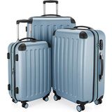 HAUPTSTADTKOFFER - SPREE - 3-delige kofferset - handbagage 55 cm, middelgrote koffer 65 cm, grote reiskoffer 75 cm, TSA, 4 wielen, Zwembad blauw
