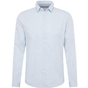 TOM TAILOR - 1023881 - Slim Fit Overhemd - Lichtblauw Witte Structuur
