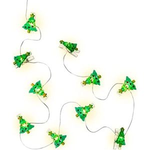 goobay 60254 Lichtsnoer met 10 led-fotoclips, lichtketting met wasknijpers, led-clips voor polaroid foto's, om op te hangen, fotoclips, decoratie, voor 10 foto's, groen, rood, geel, zilver,