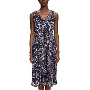 ESPRIT Collection Midi-jurk met allover-print, Donkerblauw, 32