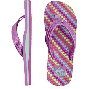 Reef Meisjes Kids Ahi Flipflop, Lavender Hearts, 36 EU