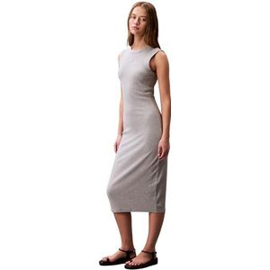Calvin Klein - Bodycon Jurk - Midi - Zwart - Katoen/Elastaan