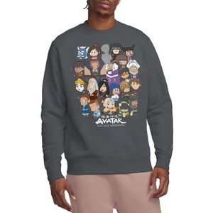 Avatar The Last Airbender Chibi Group Crew Sweater, houtskool, medium, houtskool, M