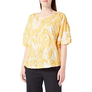 Taifun Dames 360338-11106 blouse, gouden cumin patroon, 42, Golden Cumin met patroon, 42