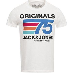 JACK & JONES Heren T-shirt Jjorwell Tee Ss Crew Neck, wit (cloud dancer fit: slim), S