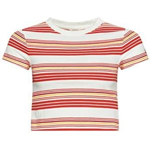 Superdry Vintage Crop Tee White/Red Stripe 44 damesshirt, wit/rode streep, 42