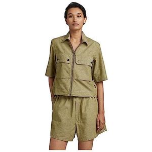 G-STAR RAW Dames 2 Pocket Cropped Shirt Shirts, meerkleurig (avocado/melk D22914-d123-d857), XL