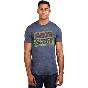 Marvel Heren Comics Group Logo Mens Lrg T-shirt, blauw (Heather Navy Hny), (fabrieksmaat: Large)