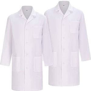 MISEMIYA - 2 stuks - laboratoriumjas voor dames - witte laboratoriumjas voor dames - medische badjas voor dames - laboratoriumjas voor dames 8166, Wit, XS