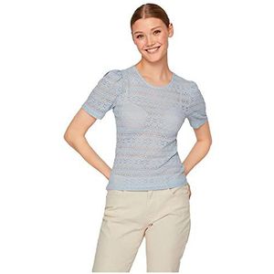 Vila VICHIKKA Puff O-hals S/S TOP - NOOS, Kentucky Blue., XS