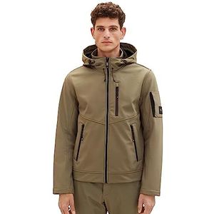 TOM TAILOR Sofshell-jas voor heren met binnenvoering van fleece, 32097 - Smokey Olive Green, L