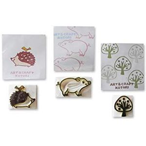 Carte Dozio Japanse stempel, handgemaakt, 6 x 8 x 3 cm, 3 stuks per verpakking, gemengde motieven (bloemen en/of dieren)