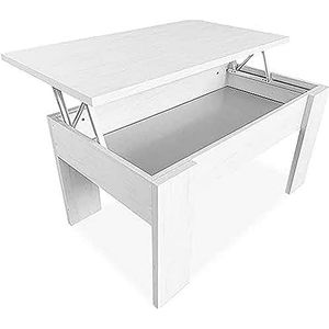 Duérmete Online 0 salontafel, in hoogte verstelbaar, voor woonkamer of eetkamer, kleur: grijs, afmetingen: 90 cm (breedte) x 50 cm (diepte) x 46-57 cm (hoogte), hout, 90 x 50 x 46/57 cm