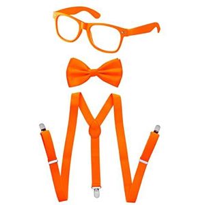 Dress Up America Neon jarretel voor jongens, Strikje Accessoire (Oranje, Kinderen)