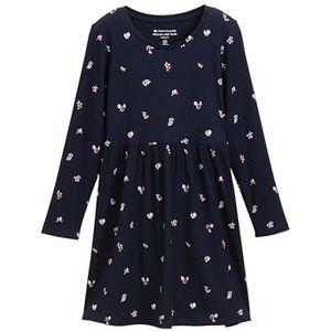 TOM TAILOR - Bandeaujurk - Bloemmotief - Blauw - Katoen
