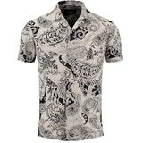 Overhemd - Keys - Paisley - Viscose - Kwartmouw