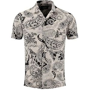 Overhemd - Keys - Paisley - Viscose - Kwartmouw