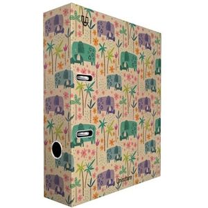 Unipapel AZ-map, 2 ringen met hendel, kracht A4, 100% gerecycled, rug 65 mm, met oog en rado, Uninature Design India, FSC-gerecycled 100%, perfect voor thuiskantoor