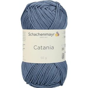 Schachenmayr Catania 9801210-00269 - Handbreigaren, haakgaren, 100% katoen, grijsblauw (11,5 x 5,2 x 6 cm)