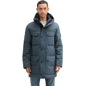 TOM TAILOR Heren 1042524 Parka, 27604-Stormy Blue, M, 27604 - Stormy Blue, M