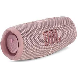 JBL Charge 5 Bluetooth luidspreker in roze ; Draagbare, draadloze luidspreker met diepe bas, IP67-waterbestendig en stofdicht, 20 uur afspeeltijd, ingebouwde powerbank