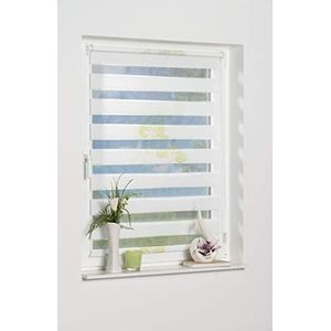 K-home Klemmfix dubbel rolgordijn Denia zonder boren groen 35 x 150 cm (B x L) Design: bloem